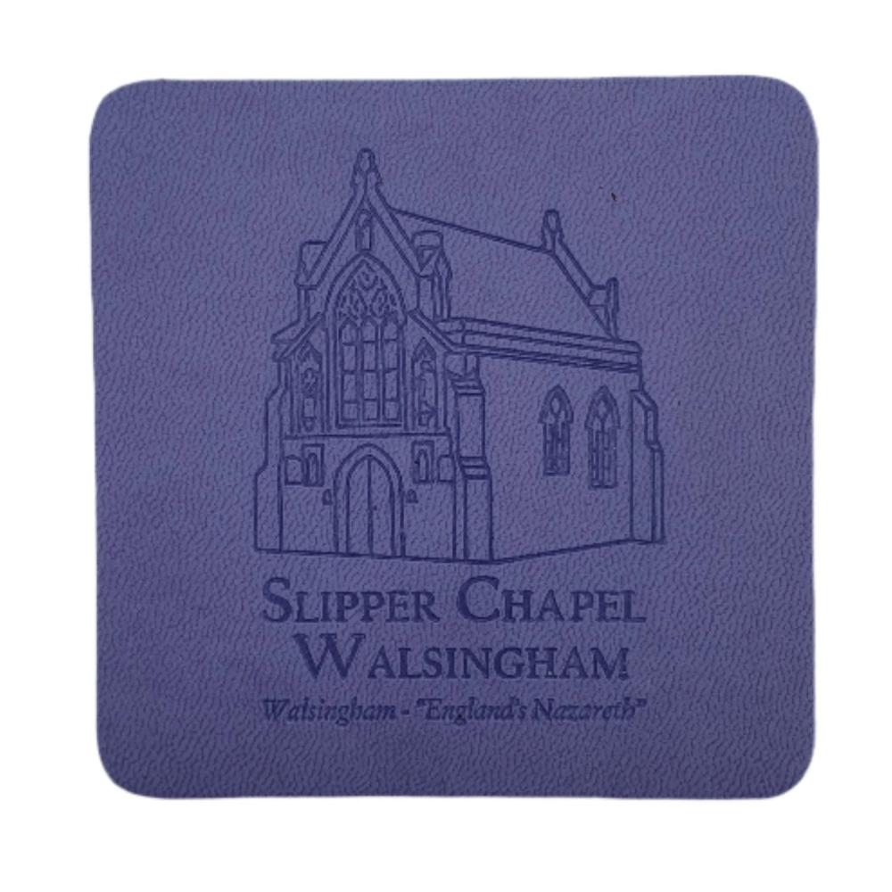 Faux Leather Coaster with Embossed Slipper Chapel Walsingham