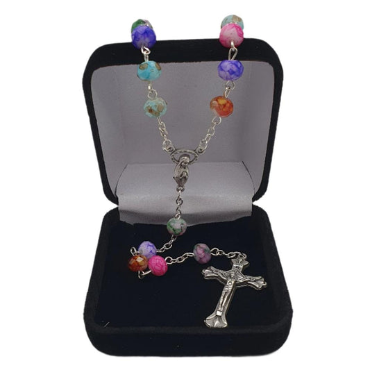 Multicolour Rosary with Traditional Crucifix