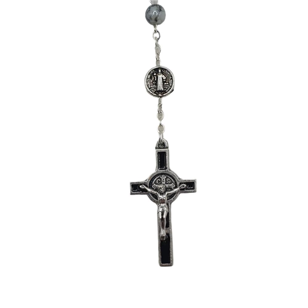 St. Benedict Rosary with Stone Beads and St. Benedict Crucifix