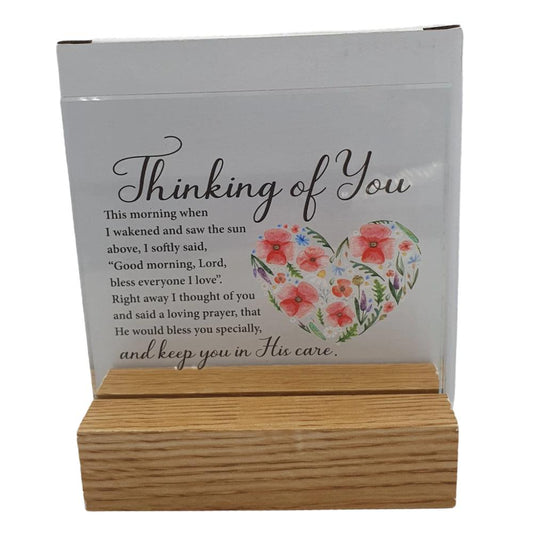 Thinking Of You Prayer Glass Plaque