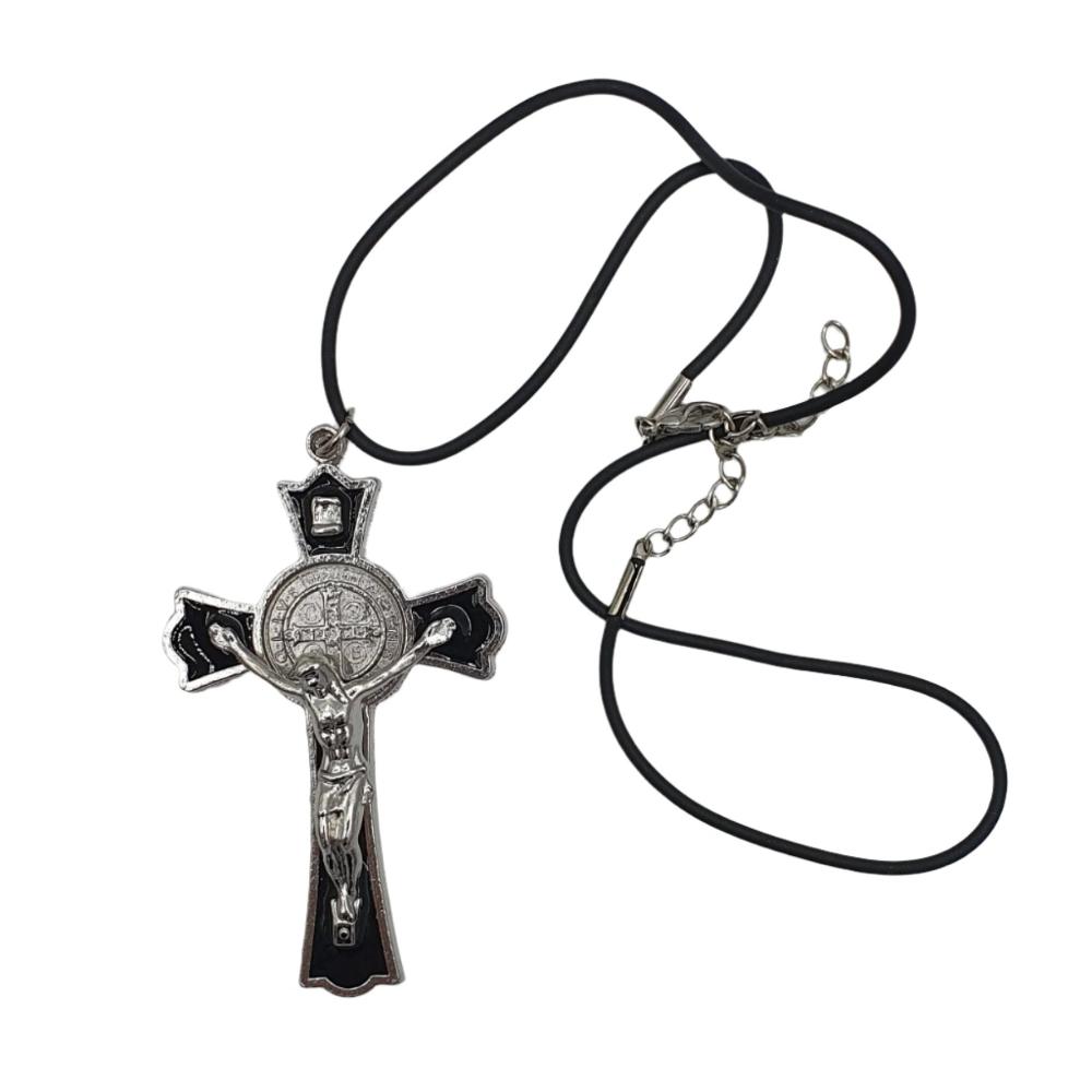 Dark Brown Enamel St Benedict Cross – Slipper Chapel Shop