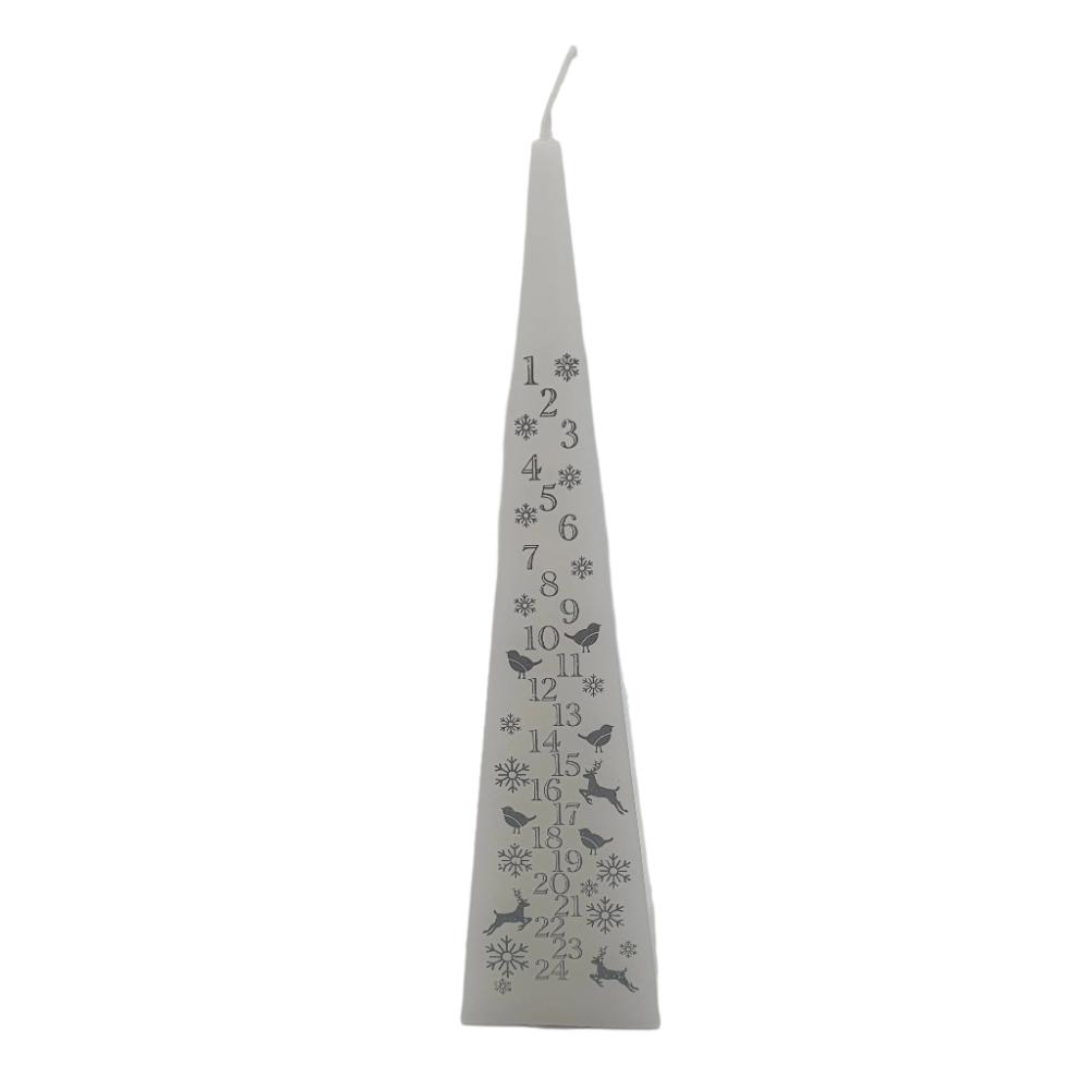 8" White Pyramid Advent Candle