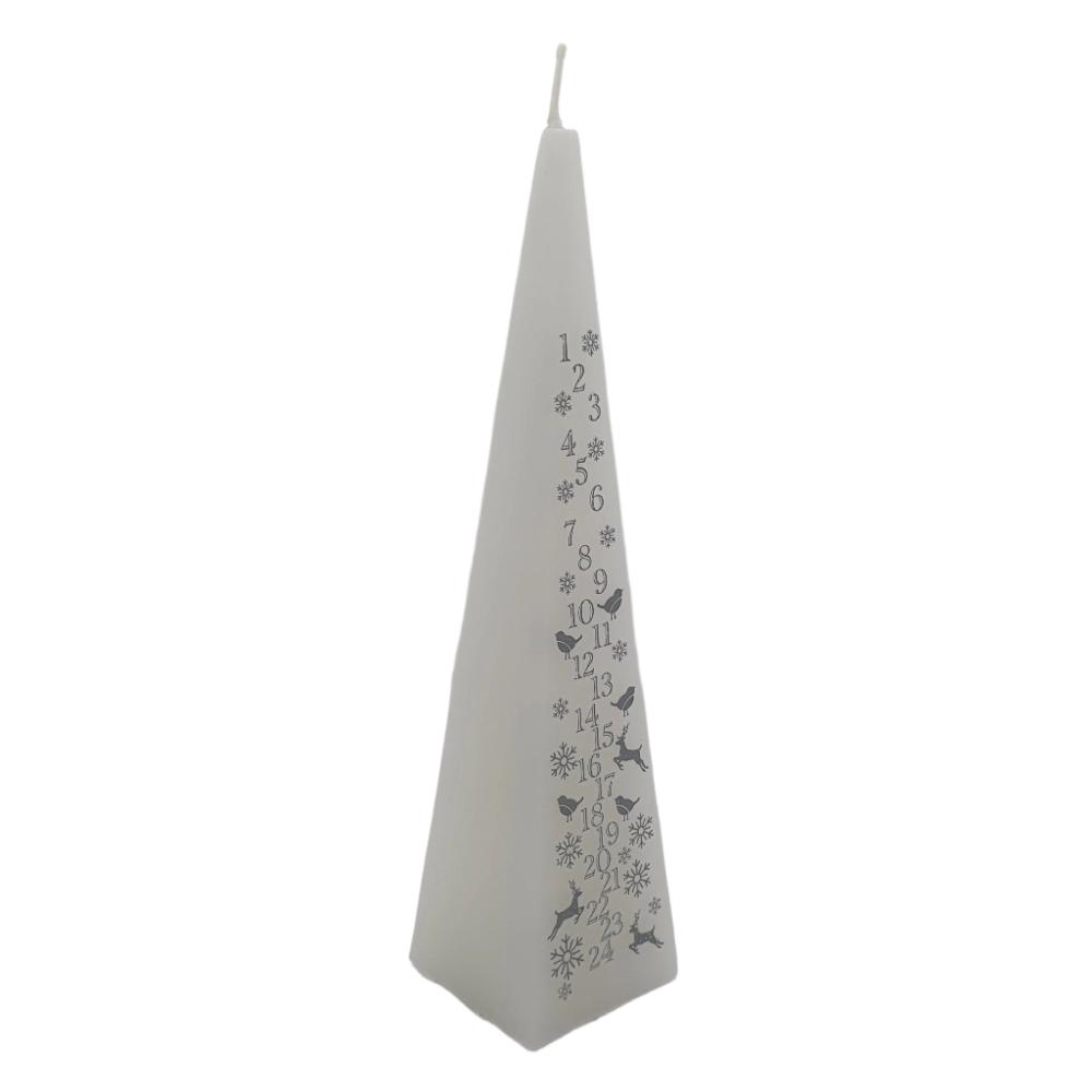 8" White Pyramid Advent Candle