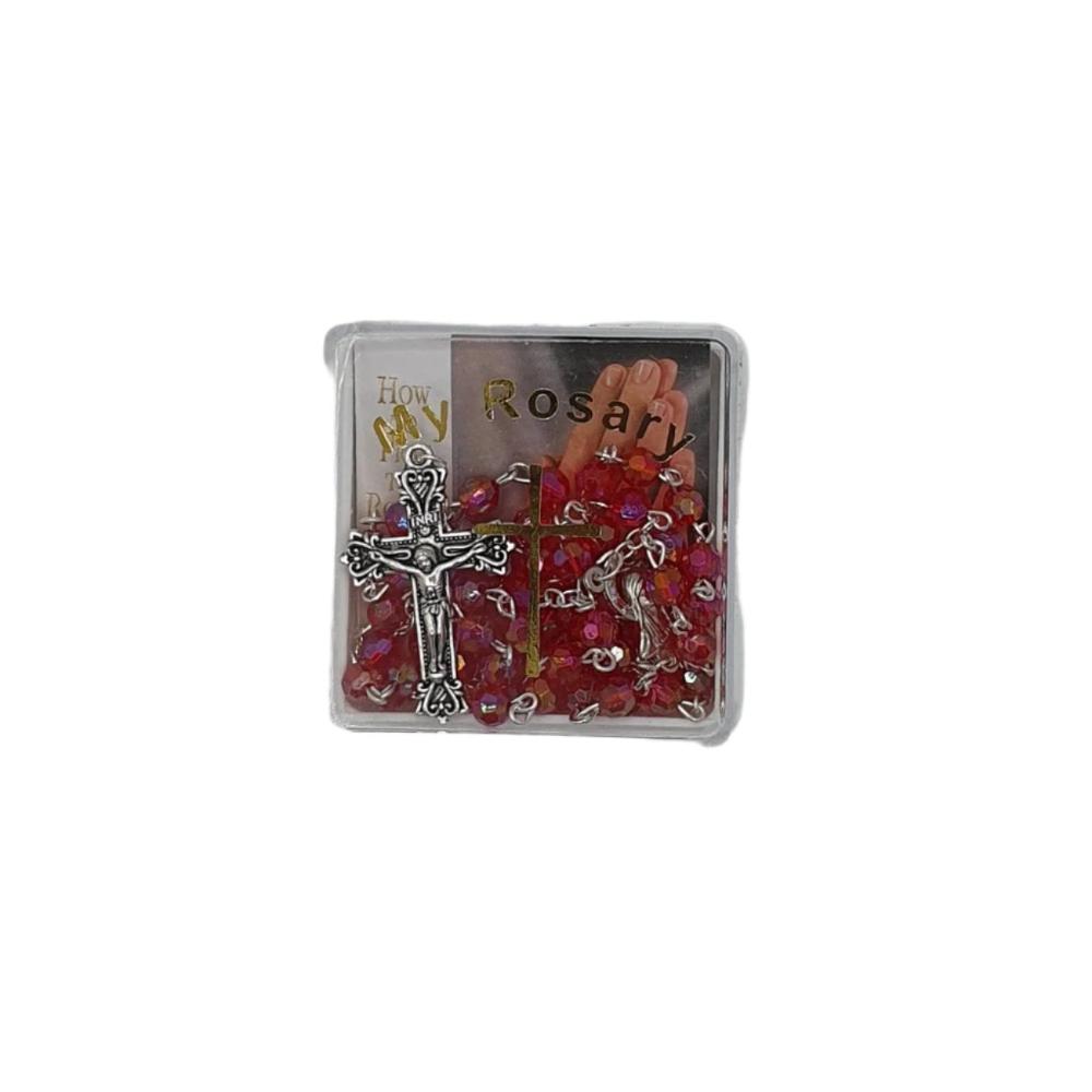 Rosary Ruby-Coloured Acrylic Beads