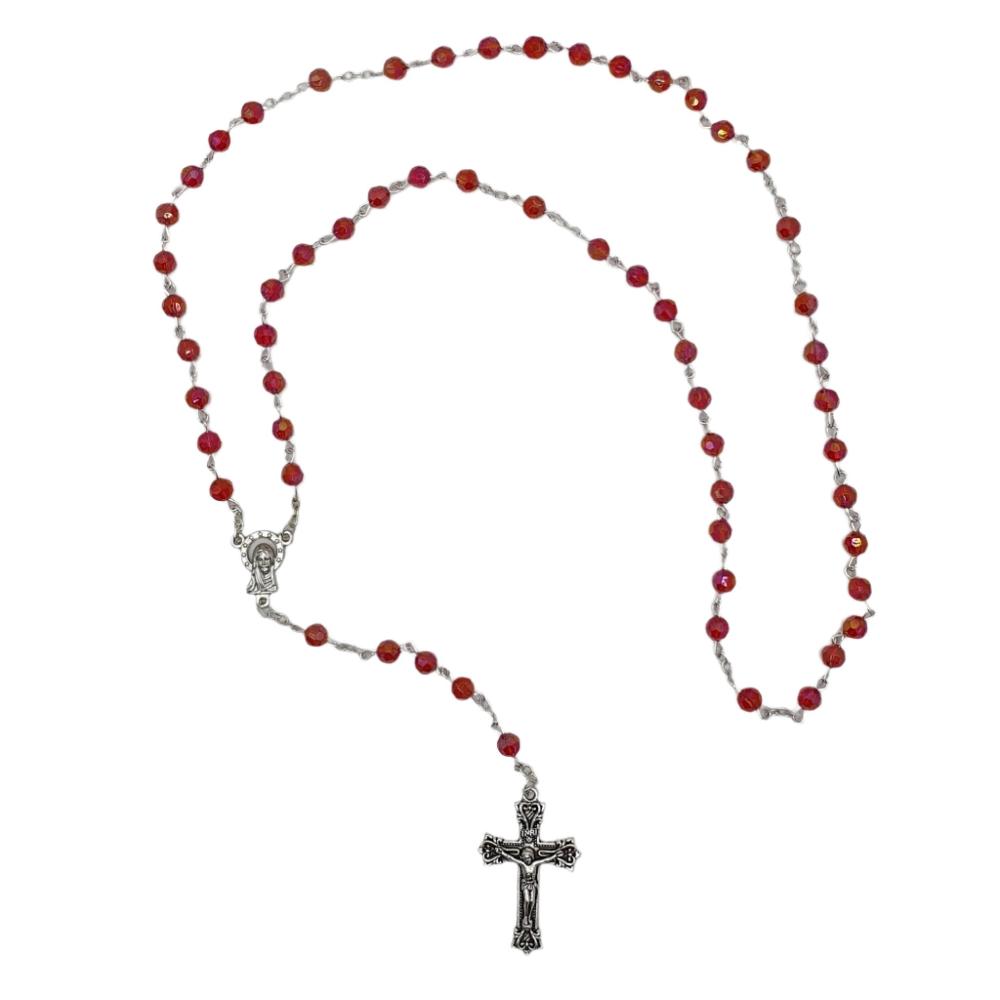 Rosary Ruby-Coloured Acrylic Beads