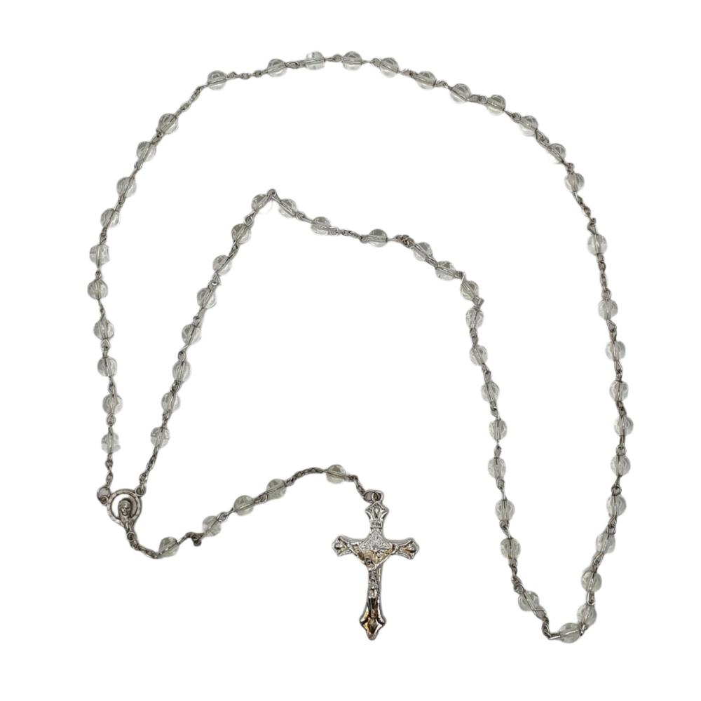 Basic Glass Marian Rosary - Clear