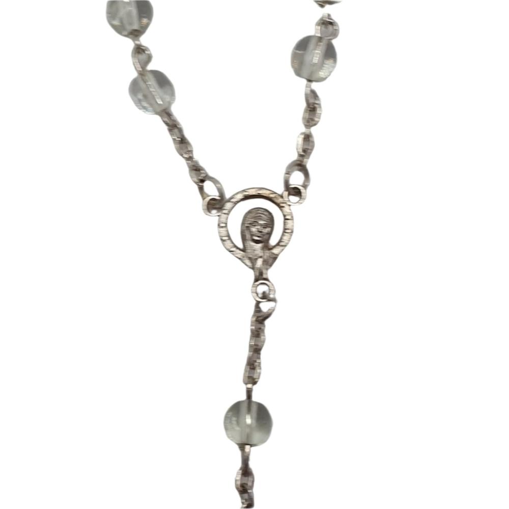 Basic Glass Marian Rosary - Clear