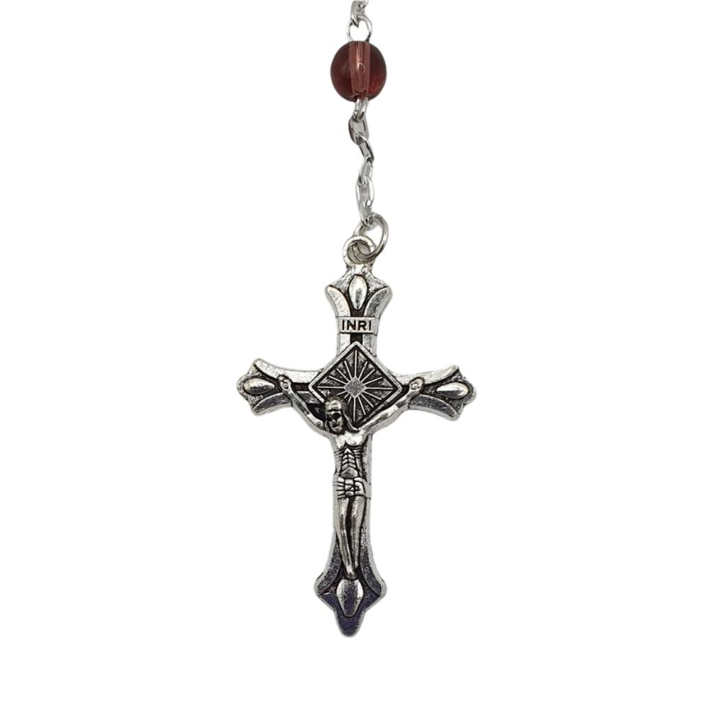 Basic Glass Marian Rosary - Amethyst