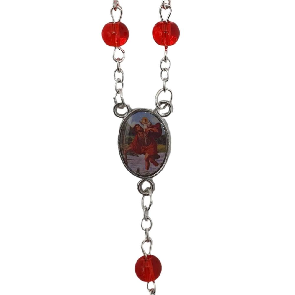 One Decade Ruby Single Decade Glass Ruby Car Rosary – Slipper Chapel Shop