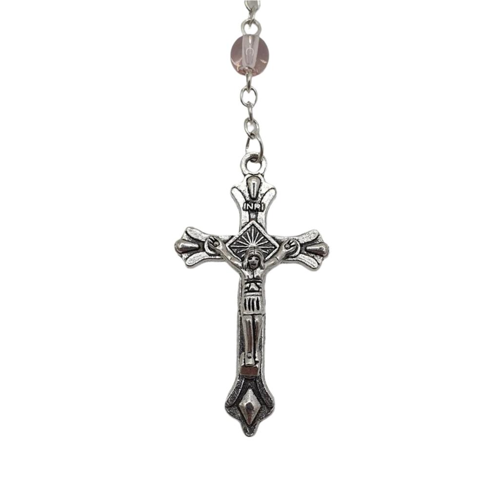 Pink Glass Car Rosary