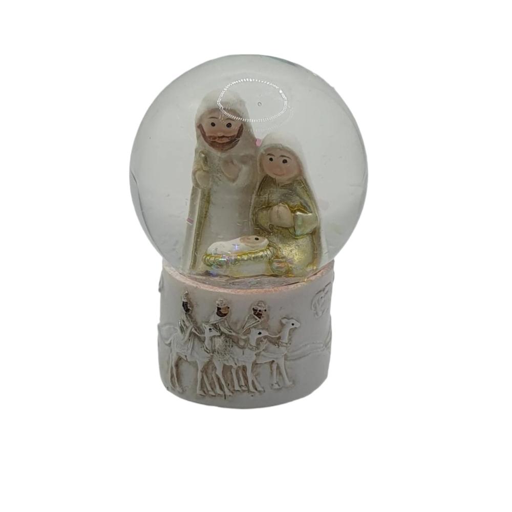 Nativity Holy Family Waterball: Storybook-Style with Three Kings Base