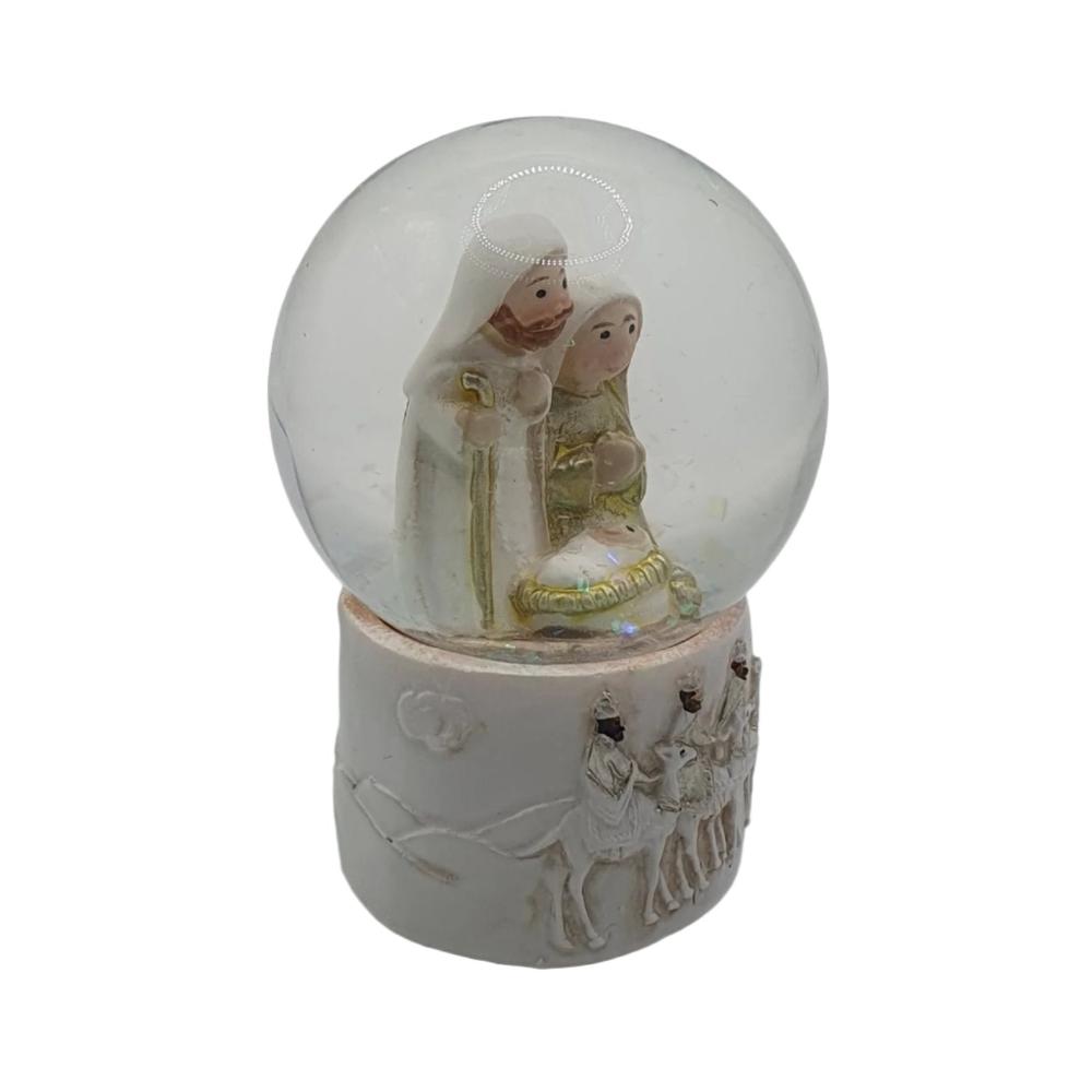 Nativity Holy Family Waterball: Storybook-Style with Three Kings Base