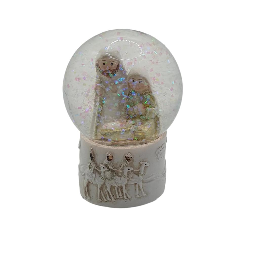 Nativity Holy Family Waterball: Storybook-Style with Three Kings Base