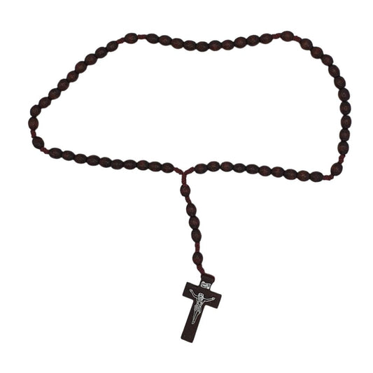 Elasticated Brown Wood Rosary