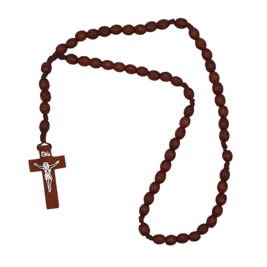 Elasticated Natural Wood Rosary