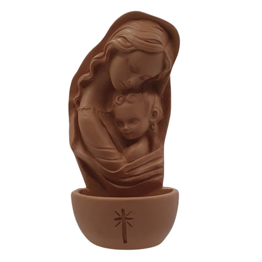 Madonna and Child Resin Holy Water Font – 5-Inch