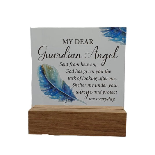 Guardian Angel Glass Plaque