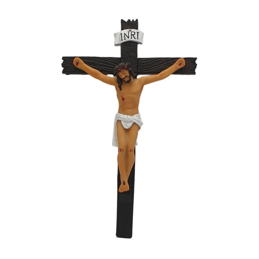 8" Florentine Hanging Crucifix with Hand-Painted Corpus