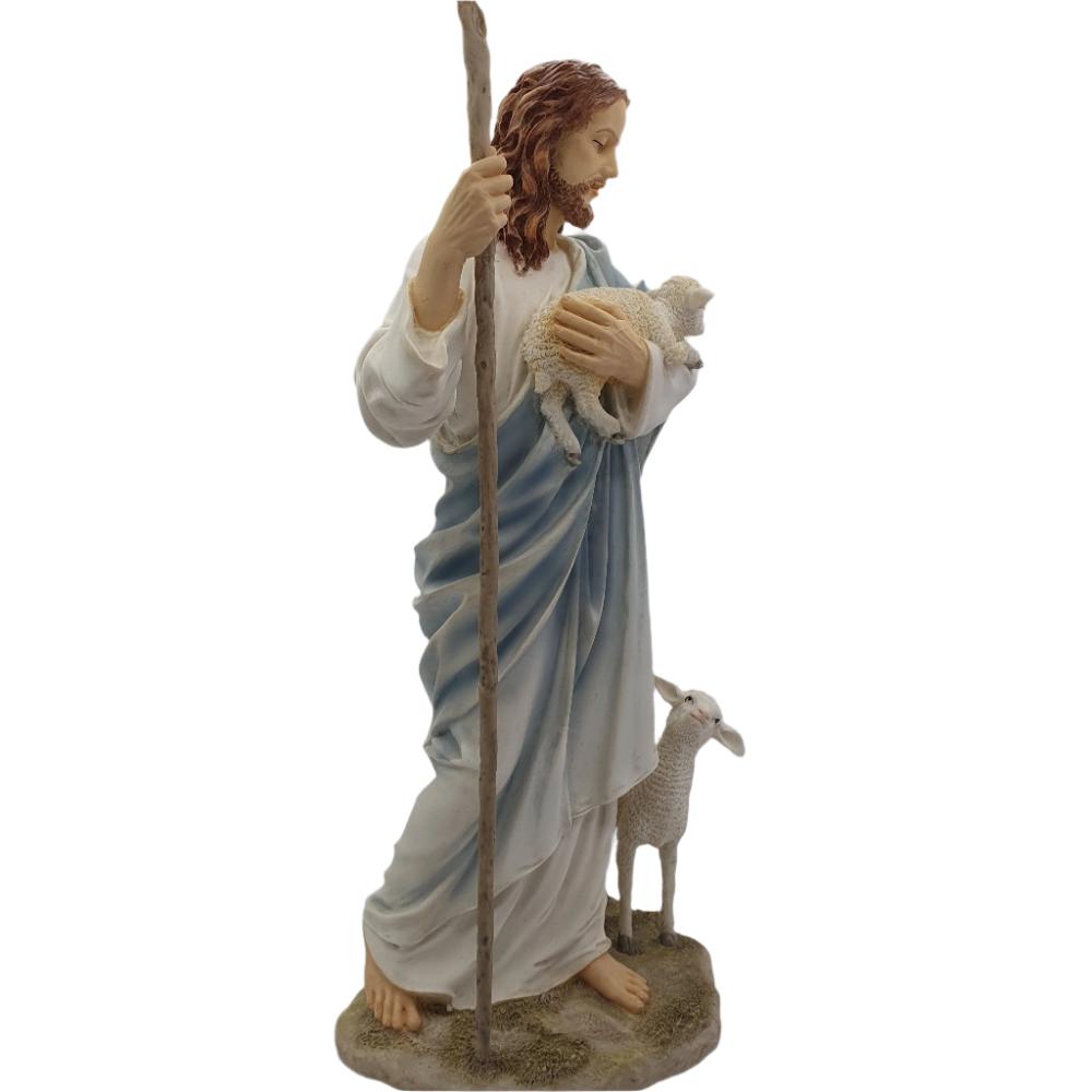 11" Veronese Hand-Painted Good Shepherd Statue