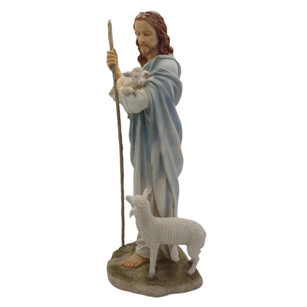 11" Veronese Hand-Painted Good Shepherd Statue