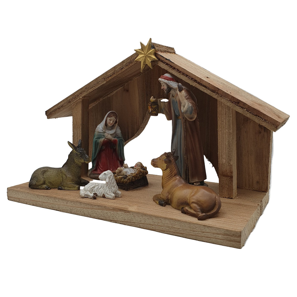 4.5"Nativity with Shed