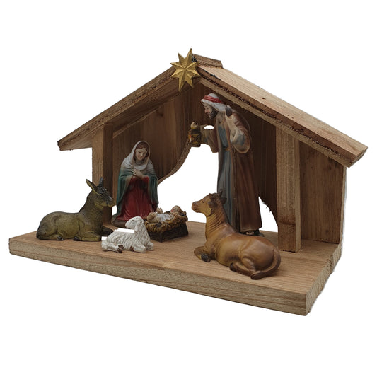 4.5"Nativity with Shed