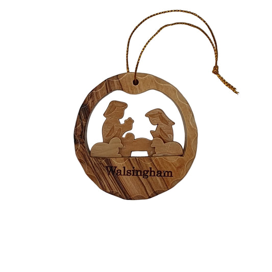 Walsingham Nativity Olive Wood Hanging Decoration