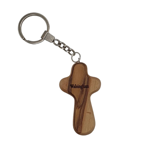 Walsingham Olive Wood Holding Cross Keyring