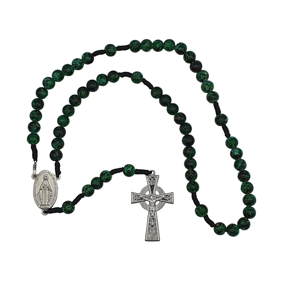 Strong Cord Green Bead Rosary