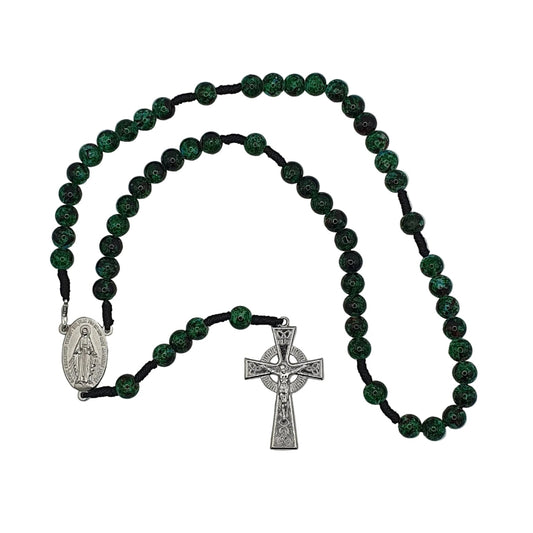 Strong Cord Green Bead Rosary