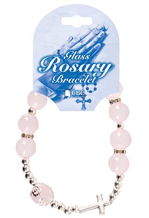 PINK GLASS ROSARY BRACELET 63655