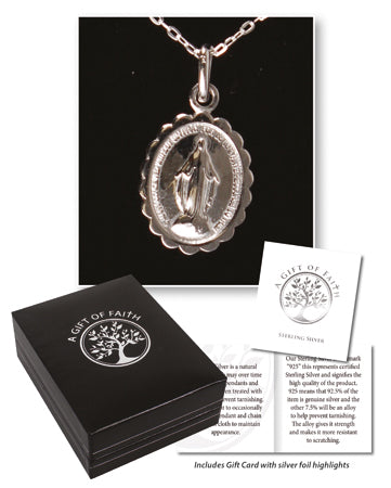 Silver Miraculous Medal / 18' Necklet