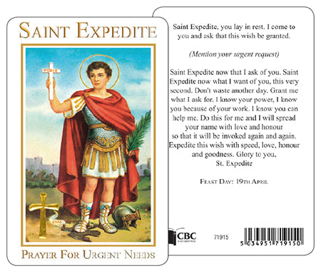 St Expedite Prayer card