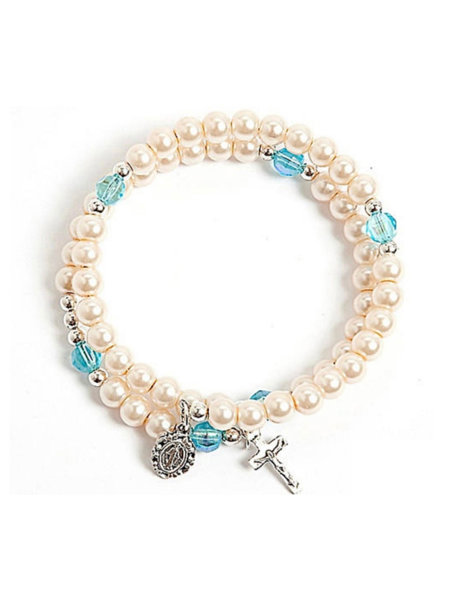 White Wrap Rosary Bracelet